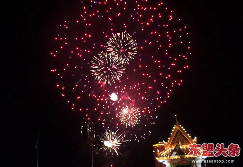 金边王宫前举行烟花表演 庆祝柬埔寨国王66岁生日-6.jpg