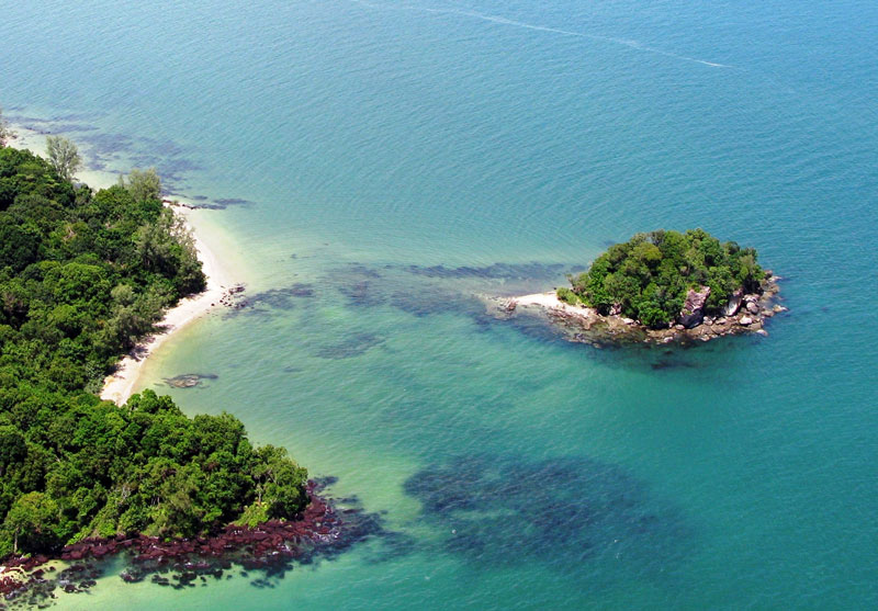 柬埔寨|柬单网|金银湾独有的沙滩森林海岸景观,银白色与金黄色的沙滩