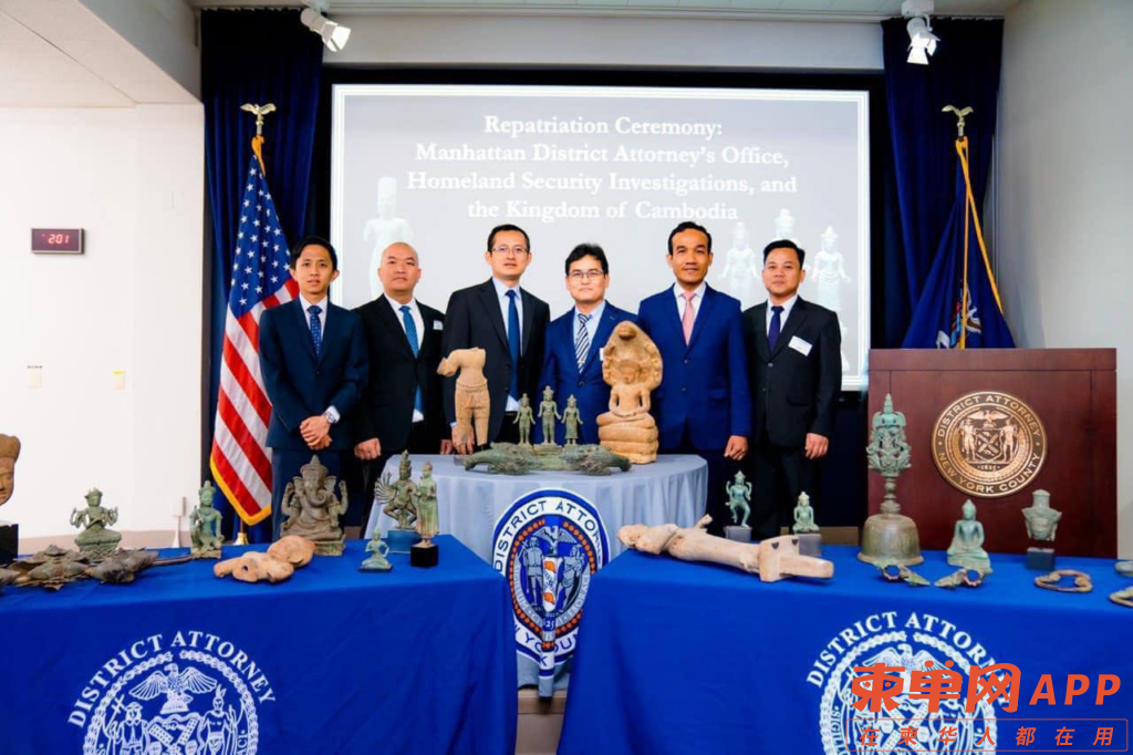 美国将归还27件柬埔寨失窃古文物