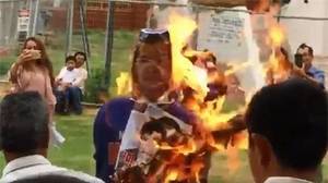 洪森画像再次遭焚烧 外交部提交涉